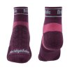 BRIDGEDALE Damen TRAIL RUN ULTRALIGHT T2 MERINO SPORT 3/4 CREW Socken Farbton anthrazit/lila - lila (Größe 38-40)