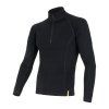 SENSOR MERINO DF pánské triko dl.rukáv zip (Barva Černá, Velikost XXL)