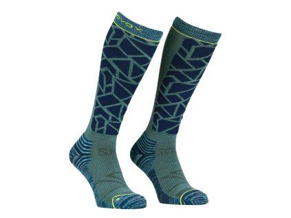 ORTOVOX Men's SKI TOUR COMPRESSION LONG SOCKS deep ocean - albastru