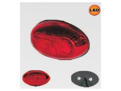 1462 pozicka led 12 24v cervena chromove pouzdro