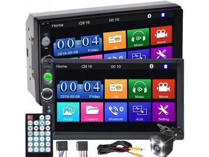 2DIN autorádio  7010B – 7" dotykový displej, Bluetooth, MirrorLink, kamera zdarma