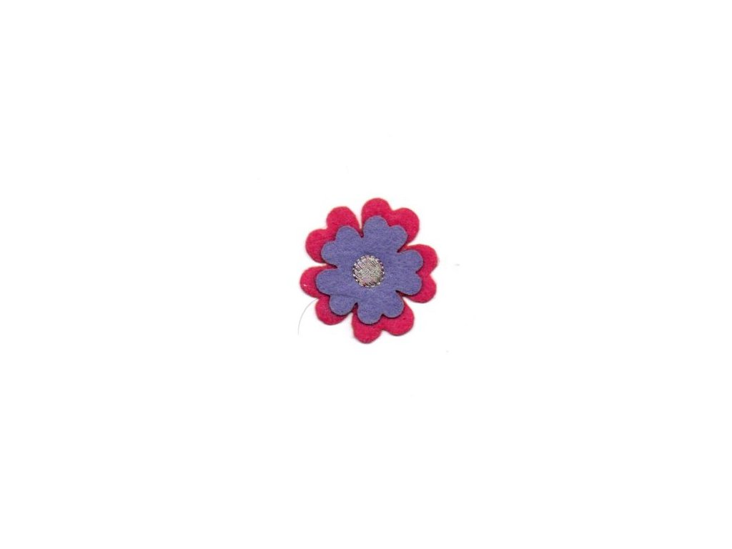 N24, Nažehlovačka, kytička, růžovo-fialová, 5x5cm/ 1ks