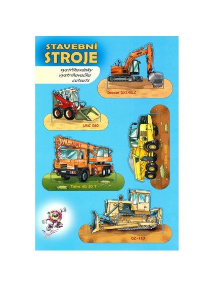 vystřihovánky, stavební stroje
