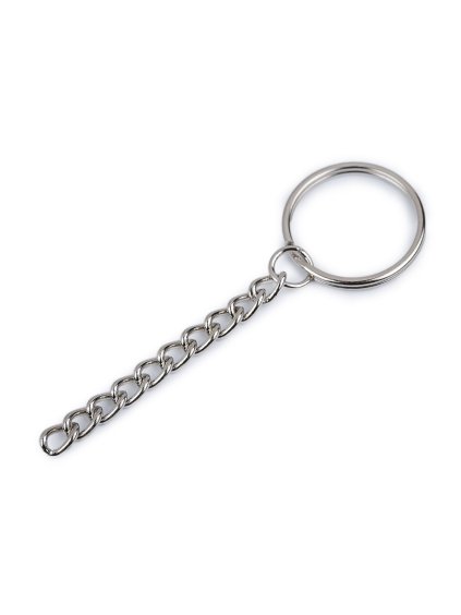 kroužek na klíče, stříbrný