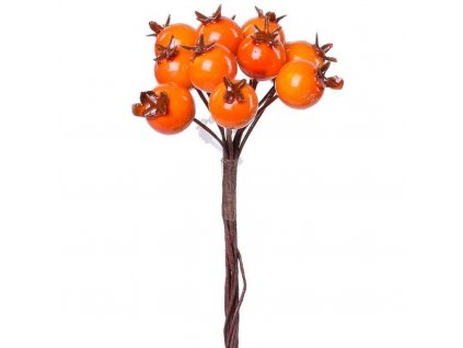 Dekorace, zápich podzimní, ORANŽOVÉ ŠÍPKY, 10cm, 1 svazek