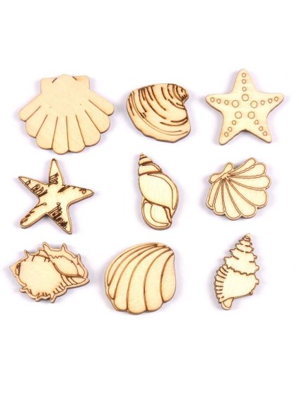 dřevěné,výřezy, mušle