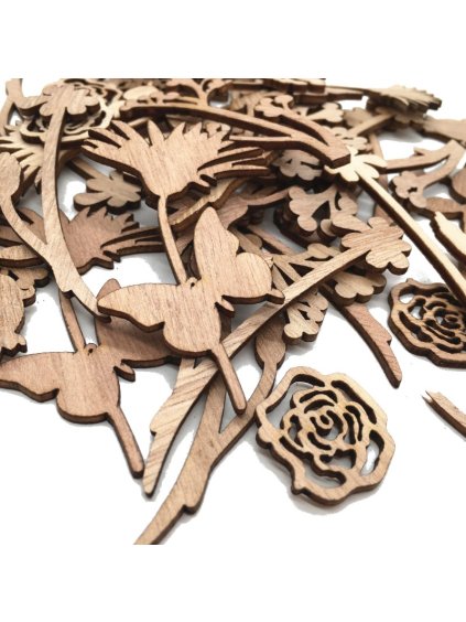 výřez, z překližky, kytky (4)