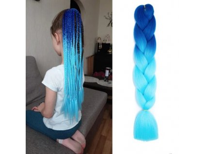 vlasy, modré