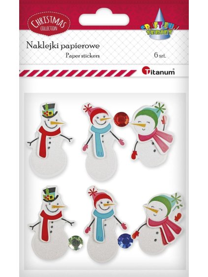 samolepky, vypouklé, sněhuláci