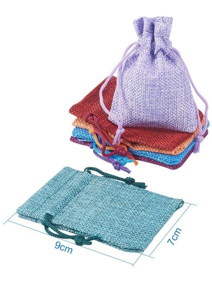 jutový pytlík, 9x7xcm, barevný mix, maly