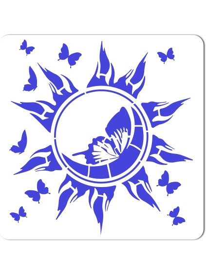 slunce s motýlem, šablona