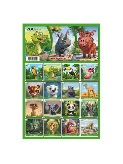 pexeso zoo kreslené