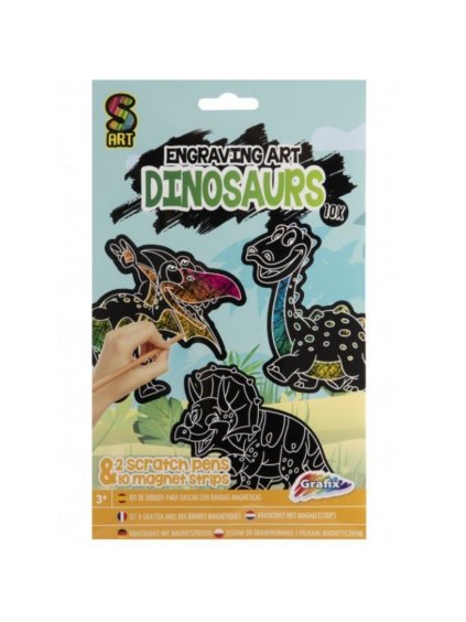 220012D škrabací obázky dinosaři s magnetky