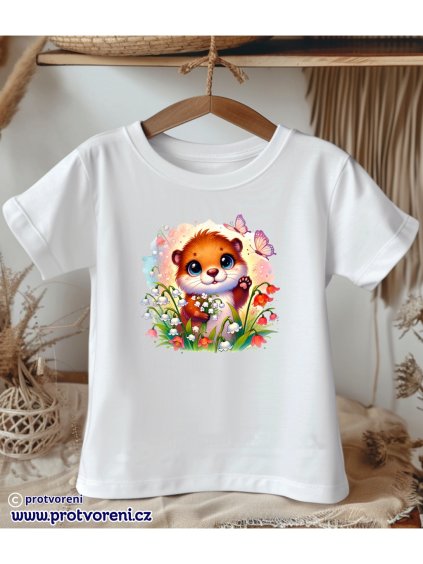 tsp bílé tričko dětské bílá barva trička blond dlouhé vlasy