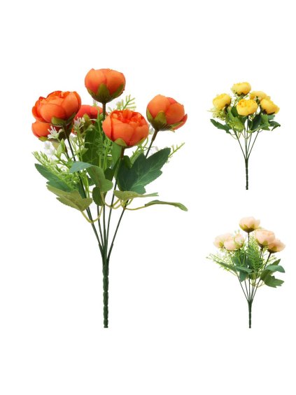 Květinový svazek, RANUNKULUS, drobné květy, mix barev, 30 cm, 1 kus