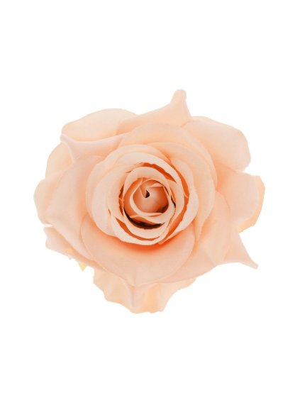 Umělý květ, RŮŽE, broskvová, 10cm, 1ks