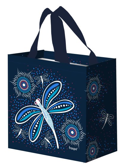 Pevná nákupní taška z PP (10 l) - tm. modrá, vážka