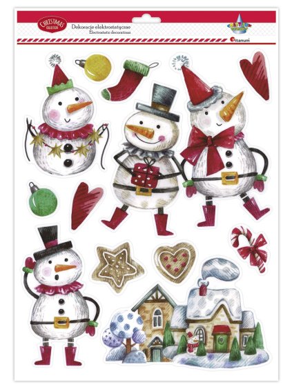 648843 okenní dekorace snehuláci