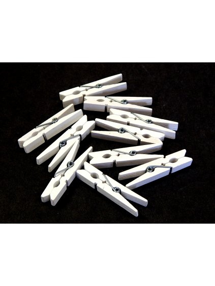 Dřev. kolíčky, BÍLÉ, 4,8cm, 10ks/bal.