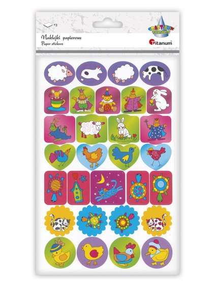 Samolepky, papírové, ZVÍŘÁTKA, 3archy