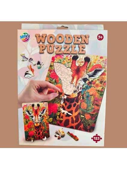 400093 dřevěné puzzle žirafa