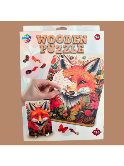 400093 dřevěné puzzle liška