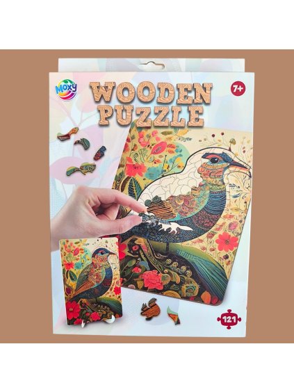400093 dřevěné puzzle ptáček