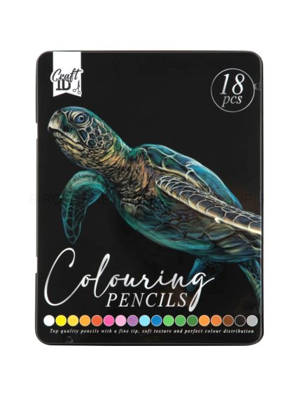 colouring pencils 18pcs tin box craft id