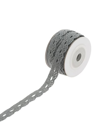 95689 stuha šedá krajka
