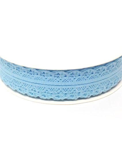 Krajka, pevná dekorační, Sv. MODRÁ, 3cm/ 45 m - role (4300449)