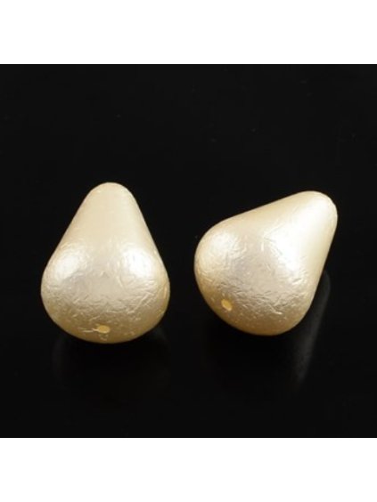 Plastový korálek, hruška, barva krémová, 29x21 mm, 2 ks/bal.