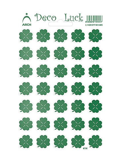 Samolepky, ČTYŘLÍSTKY, 11 x 17 cm, arch