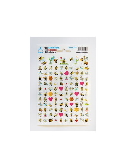 Samolepky, včelky, 12x17cm, 1 arch