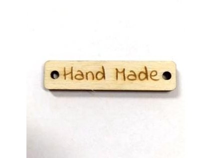 Cedulka 4x1 cm, "Hand made", 2ks