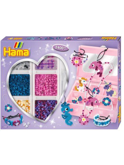 Zažehlovací korálky HAMA – Activity Box Šperkovnice, cca 2 400 ks