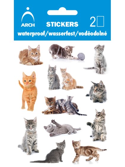 Samolepky voděodolné, KOČKY 01, arch