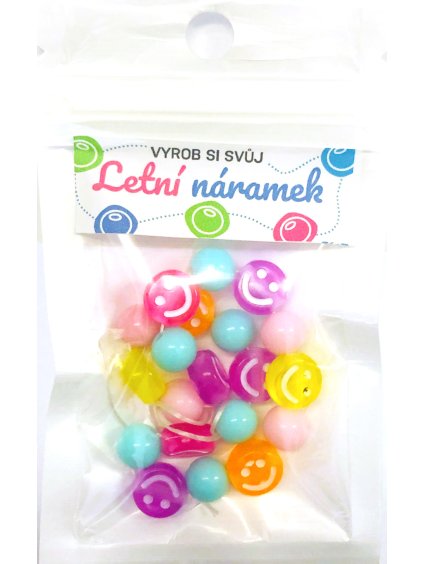 Tvořivý set, Letní náramek, smajlík mix, 1 sada