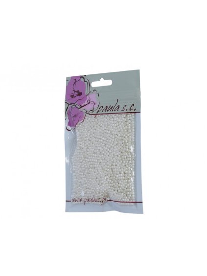 Korálky plast., KRÉMOVÉ, perleť, 3mm, 1bal.