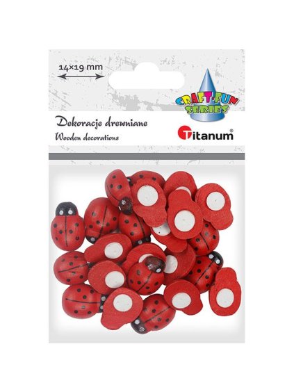Dřevěné samolepicí dekorace berušky - 24 ks