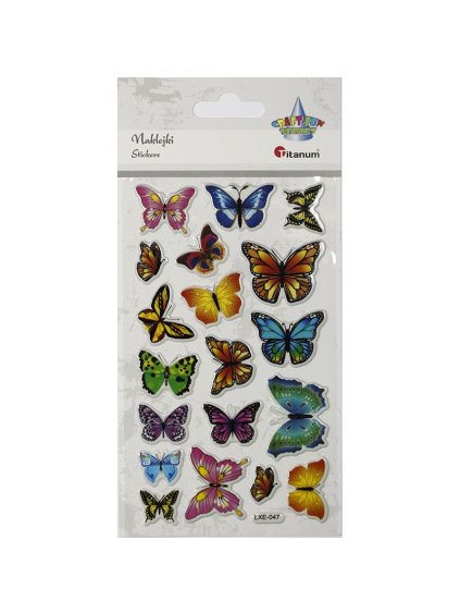 ST01, 3D samolepky motýli, 19 ks - arch