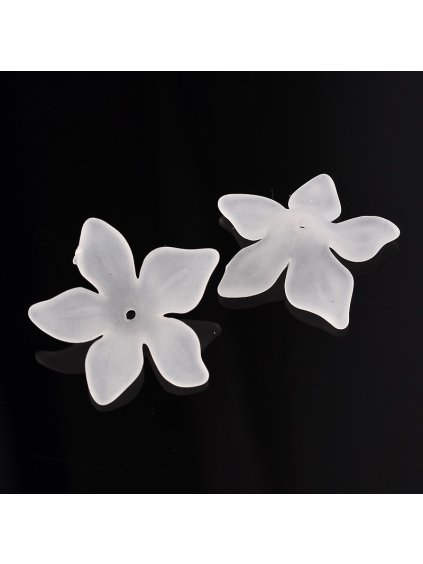 Plast. květ, matná bílá, 29mm, 10ks / balení