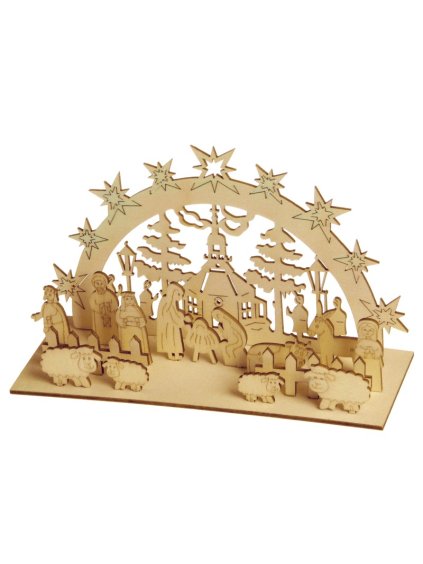 Dřevěný Betlém, 21 x 11 x 11 cm, skládačka, 1 sada