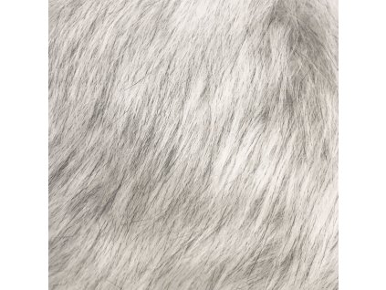 UK19, Umělá kožešina, textilie, 20x37 cm, šedá semtam černý chlup