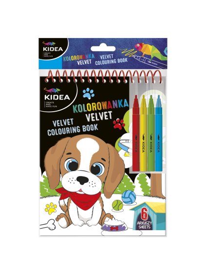 Omalovánky, sametové + 4 x fixy, A5, PES