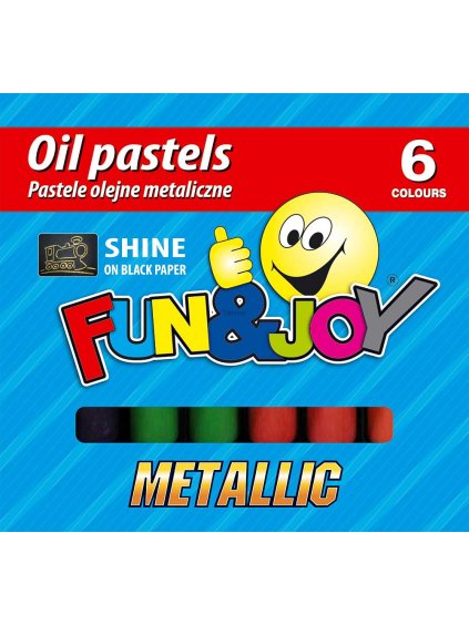 Olejové pastely, metalické, lesk na černém papíru, 6ks/bal.