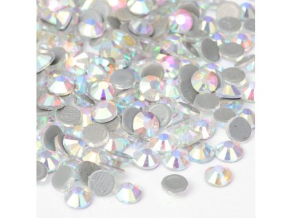 A019-SS30-101, Šatonové nažehlovací kamínky, HOT-FIX, 6,5mm, 10ks, barva duhový krystal