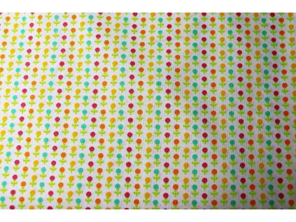 V270, Bavlněná látka, panel 50x75 cm, drobné barevné kvítky