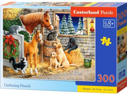 30255, Puzzle 300 dílků-SETKÁNÍ PŘÁTEL VE STÁJI