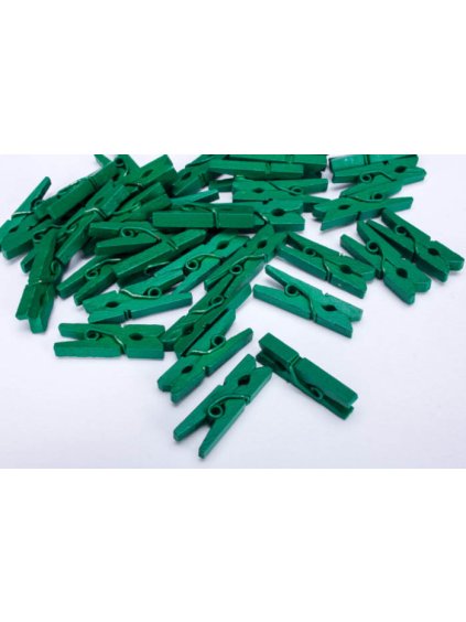 Dřev. kolíčky, ZELENÁ, 2,5cm, 36ks/bal.