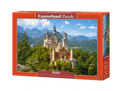 Puzzle 500 dílků- Výhled na Neuschwanstein, Německo